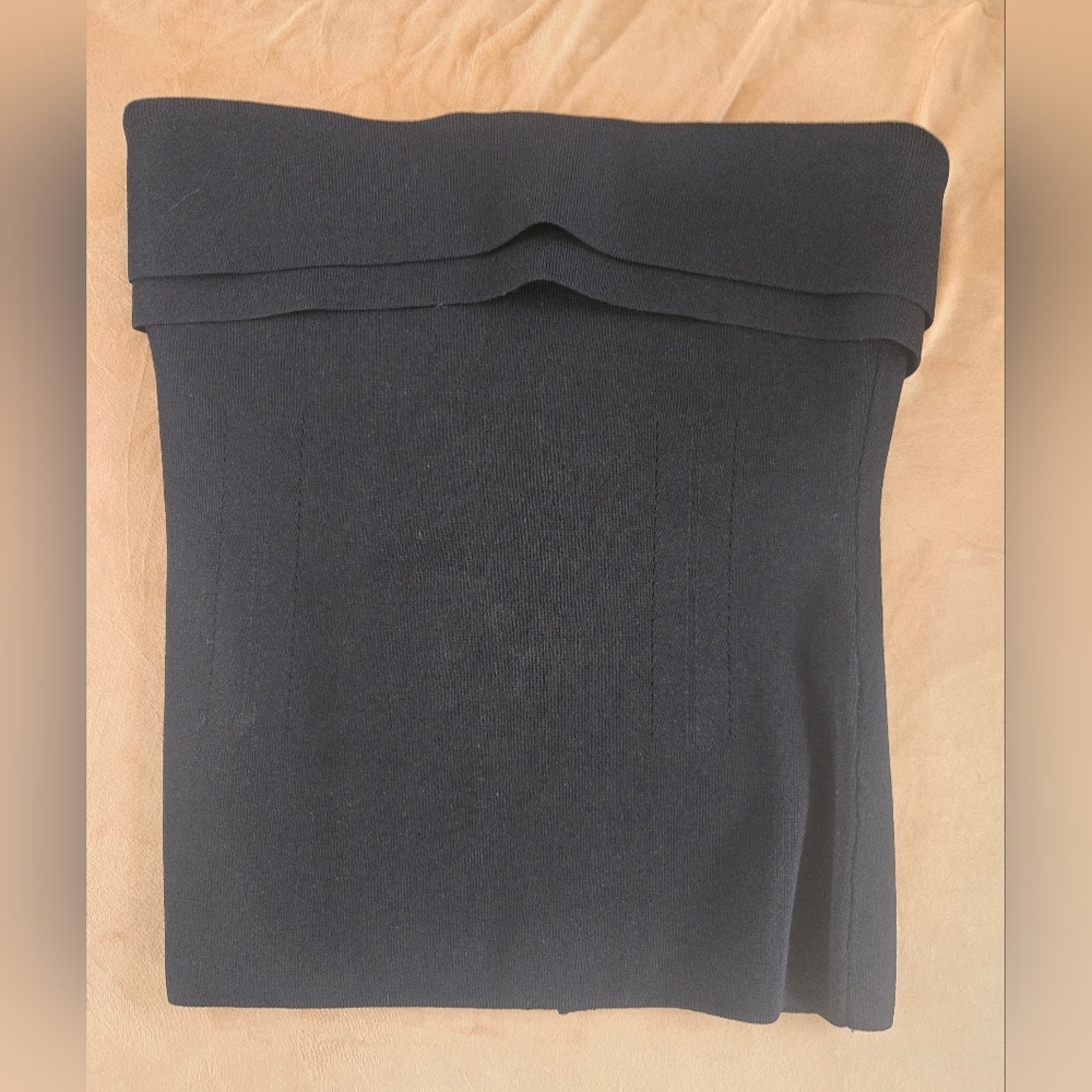 Reiss Bandeau Tube Top, Zipper, Black, Size Medium NWT